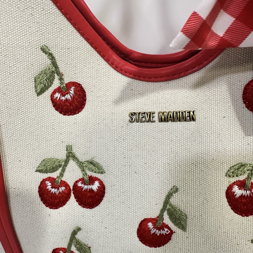 STEVE MADDEN BPROUD LARGE "CHERRIES" TOTE/SHOULDER BAG RED MULTI NWT - Picture 7 of 10